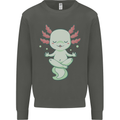Meditating Axolot Yoga Spiritual Kids Sweatshirt Jumper Storm Grey