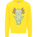 Meditating Axolot Yoga Spiritual Kids Sweatshirt Jumper Yellow