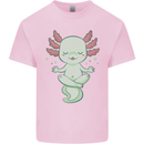 Meditating Axolot Yoga Spiritual Kids T-Shirt Childrens Light Pink
