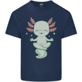 Meditating Axolot Yoga Spiritual Kids T-Shirt Childrens Navy Blue