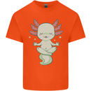 Meditating Axolot Yoga Spiritual Kids T-Shirt Childrens Orange