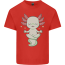Meditating Axolot Yoga Spiritual Kids T-Shirt Childrens Red