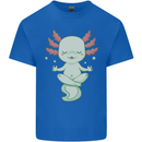 Meditating Axolot Yoga Spiritual Kids T-Shirt Childrens Royal Blue