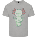Meditating Axolot Yoga Spiritual Kids T-Shirt Childrens Sports Grey