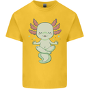 Meditating Axolot Yoga Spiritual Kids T-Shirt Childrens Yellow