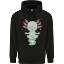 Meditating Axolot Yoga Spiritual Mens 80% Cotton Hoodie Black
