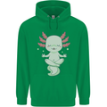 Meditating Axolot Yoga Spiritual Mens 80% Cotton Hoodie Irish Green