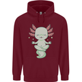 Meditating Axolot Yoga Spiritual Mens 80% Cotton Hoodie Maroon