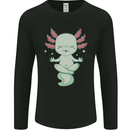 Meditating Axolot Yoga Spiritual Mens Long Sleeve T-Shirt Black