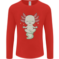 Meditating Axolot Yoga Spiritual Mens Long Sleeve T-Shirt Red