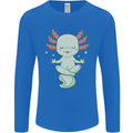 Meditating Axolot Yoga Spiritual Mens Long Sleeve T-Shirt Royal Blue
