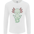 Meditating Axolot Yoga Spiritual Mens Long Sleeve T-Shirt White