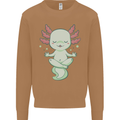 Meditating Axolot Yoga Spiritual Mens Sweatshirt Jumper Caramel Latte