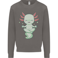 Meditating Axolot Yoga Spiritual Mens Sweatshirt Jumper Charcoal