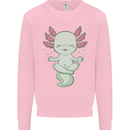 Meditating Axolot Yoga Spiritual Mens Sweatshirt Jumper Light Pink
