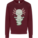 Meditating Axolot Yoga Spiritual Mens Sweatshirt Jumper Maroon