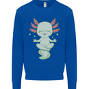 Meditating Axolot Yoga Spiritual Mens Sweatshirt Jumper Royal Blue
