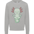 Meditating Axolot Yoga Spiritual Mens Sweatshirt Jumper Sports Grey