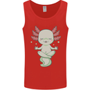 Meditating Axolot Yoga Spiritual Mens Vest Tank Top Red