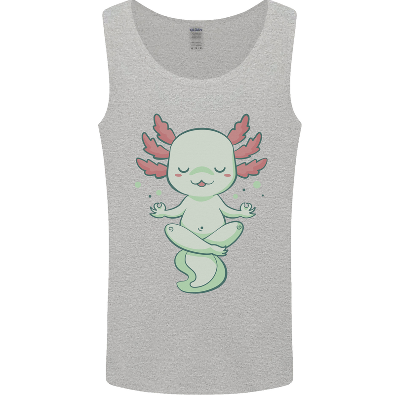 Meditating Axolot Yoga Spiritual Mens Vest Tank Top Sports Grey
