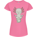 Meditating Axolot Yoga Spiritual Womens Petite Cut T-Shirt Azalea
