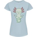 Meditating Axolot Yoga Spiritual Womens Petite Cut T-Shirt Light Blue