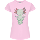 Meditating Axolot Yoga Spiritual Womens Petite Cut T-Shirt Light Pink