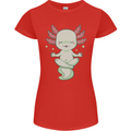 Meditating Axolot Yoga Spiritual Womens Petite Cut T-Shirt Red