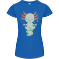 Meditating Axolot Yoga Spiritual Womens Petite Cut T-Shirt Royal Blue