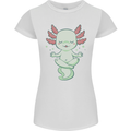 Meditating Axolot Yoga Spiritual Womens Petite Cut T-Shirt White