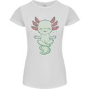 Meditating Axolot Yoga Spiritual Womens Petite Cut T-Shirt White