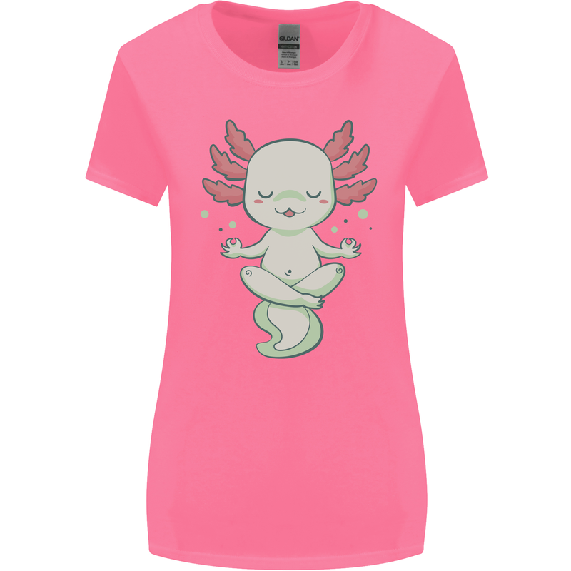 Meditating Axolot Yoga Spiritual Womens Wider Cut T-Shirt Azalea
