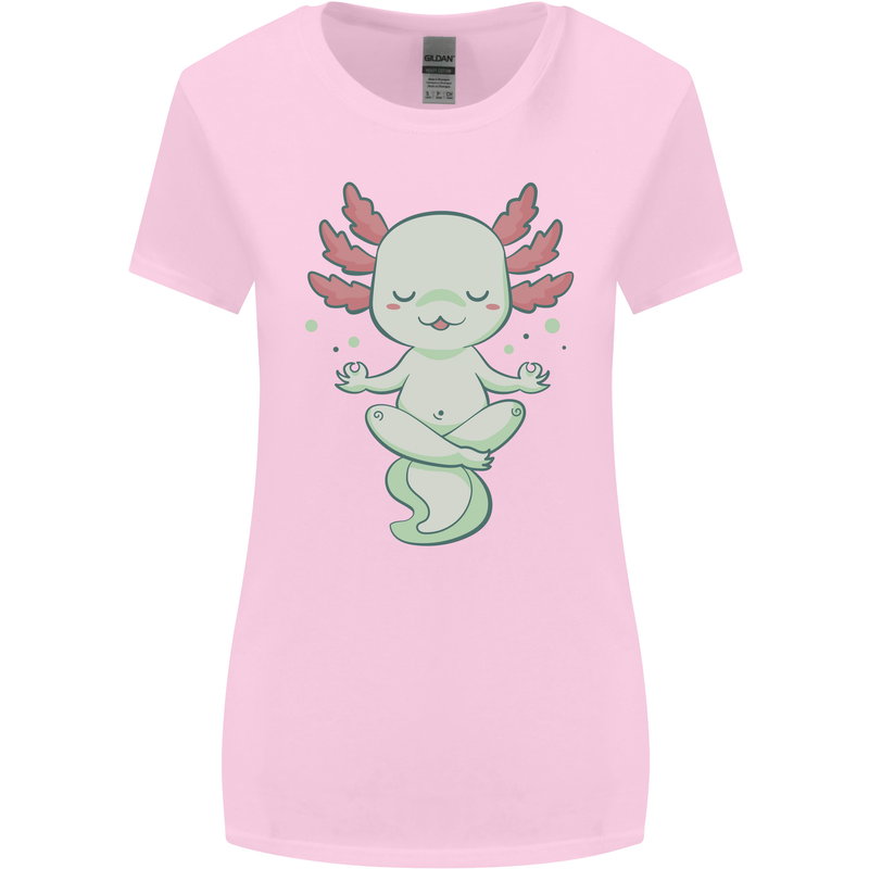 Meditating Axolot Yoga Spiritual Womens Wider Cut T-Shirt Light Pink
