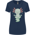 Meditating Axolot Yoga Spiritual Womens Wider Cut T-Shirt Navy Blue