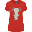 Meditating Axolot Yoga Spiritual Womens Wider Cut T-Shirt Red