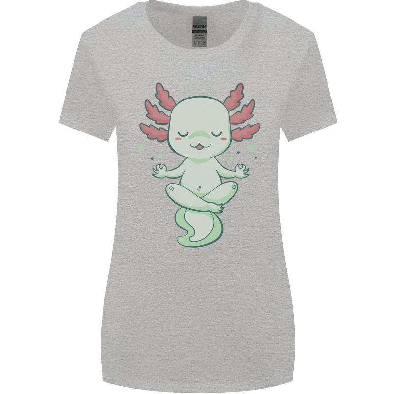 Meditating Axolot Yoga Spiritual Womens Wider Cut T-Shirt Sports Grey