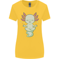 Meditating Axolot Yoga Spiritual Womens Wider Cut T-Shirt Yellow