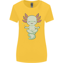 Meditating Axolot Yoga Spiritual Womens Wider Cut T-Shirt Yellow