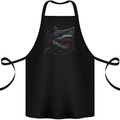 Megalodon Prehistoric White Shark Dinosaur Cotton Apron 100% Organic Black