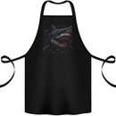 Megalodon Prehistoric White Shark Dinosaur Cotton Apron 100% Organic Black