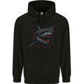 Megalodon Prehistoric White Shark Dinosaur Mens 80% Cotton Hoodie Black
