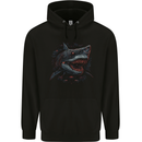 Megalodon Prehistoric White Shark Dinosaur Mens 80% Cotton Hoodie Black