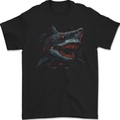 Megalodon Prehistoric White Shark Dinosaur Mens Gildan Cotton T-Shirt Black