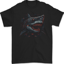 Megalodon Prehistoric White Shark Dinosaur Mens Gildan Cotton T-Shirt Black
