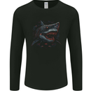 Megalodon Prehistoric White Shark Dinosaur Mens Long Sleeve T-Shirt Black