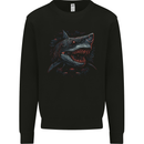 Megalodon Prehistoric White Shark Dinosaur Mens Sweatshirt Jumper Black