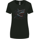 Megalodon Prehistoric White Shark Dinosaur Womens Wider Cut T-Shirt Black