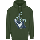 Megalodon v Great White Shark v Scuba Diver Childrens Kids Hoodie Forest Green