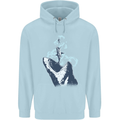 Megalodon v Great White Shark v Scuba Diver Childrens Kids Hoodie Light Blue