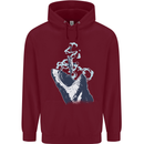 Megalodon v Great White Shark v Scuba Diver Childrens Kids Hoodie Maroon